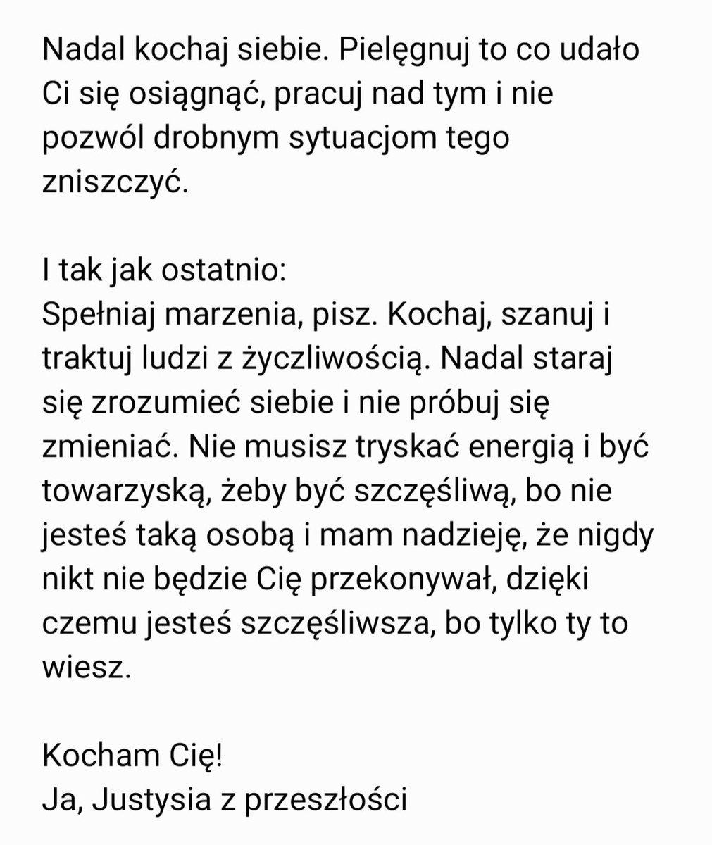 stvlessmile's tweet photo. #comebacktomyself
jeśli czytam to ja z przyszłości to znów przepraszam Cię, że musisz tyle czytać, ale tak jakoś wyszło.
I zapomniałam tam dodać, że mam nadzieję, że przez ten rok zjadłaś dużo dobrego żarełka :3
miłej lektury, słońce 🌻 https://t.co/gEoUMXsbZE