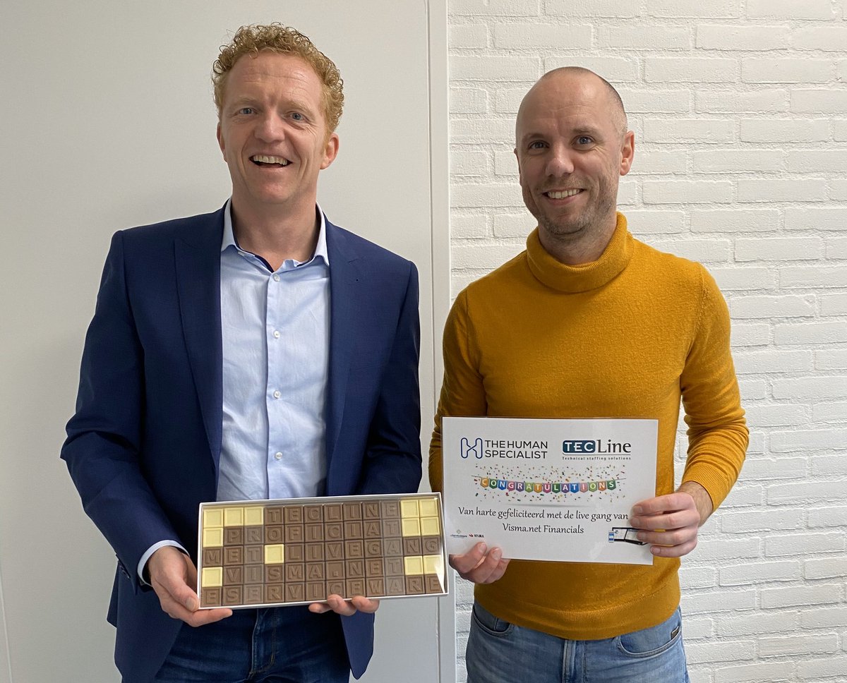 Gefeliciteerd The Human Specialist met de livegang van Visma.net #Financials. Geen rapportages meer in Excel, alle vestigingen/entiteiten in 1 company, eenvoudige #consolidatie en flexibele dashboards met Insight (web &amp; App). Geniet van #chocotelegram Echt verdiend!