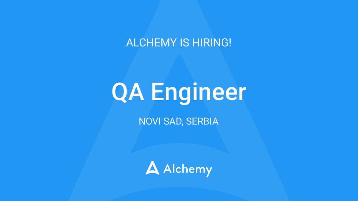 Want to join a fast-growing company and help us deliver world-class enterprise software? Learn more about Alchemy and our QA Engineering roles. 

alchemy.cloud/careers/qa-eng…
