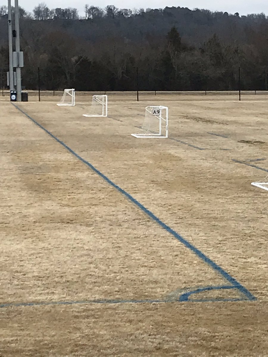 ClabornJon's tweet photo. Painting soccer fields in Fayetteville AR. Crazy cold but it didn’t stop the robot! Welcome Fayetteville Parks to the Turf Tank Army. #turftank #coolestrobotever https://t.co/fy3GuLucQQ