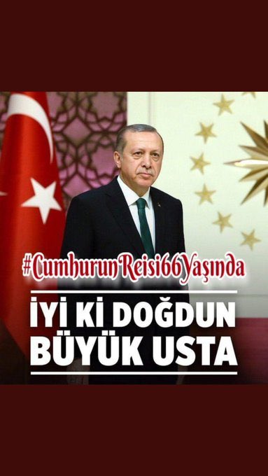 #Cumhurbaşkanımız66yaşında
Sen bu millete Rabbimin nimetisin
ALLAHIMA sonsuz şükürler olsun
RABBIM ömrünü uzun eylesin
#İyikidoğdun iyi ki bizim BAŞKANIMIZSIN
#CumhurunReisi66yaşında