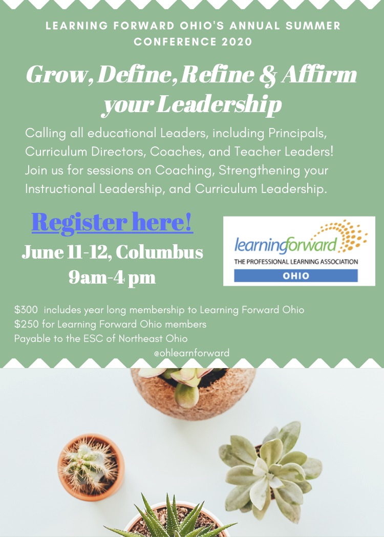 Grow, Define, Refine &amp; Affirm your leadership with us at our annual summer conference in Columbus, OH June 11-12, 2020. Register now at tinyurl.com/LFO2020 <a href="/OHEducation/">OH Dept of Ed and Workforce</a> <a href="/LearningForward/">Learning Forward</a> <a href="/OHLearnForward/">@OHLearnForward</a> #ProfessionalLearning #ohedchat #educoach