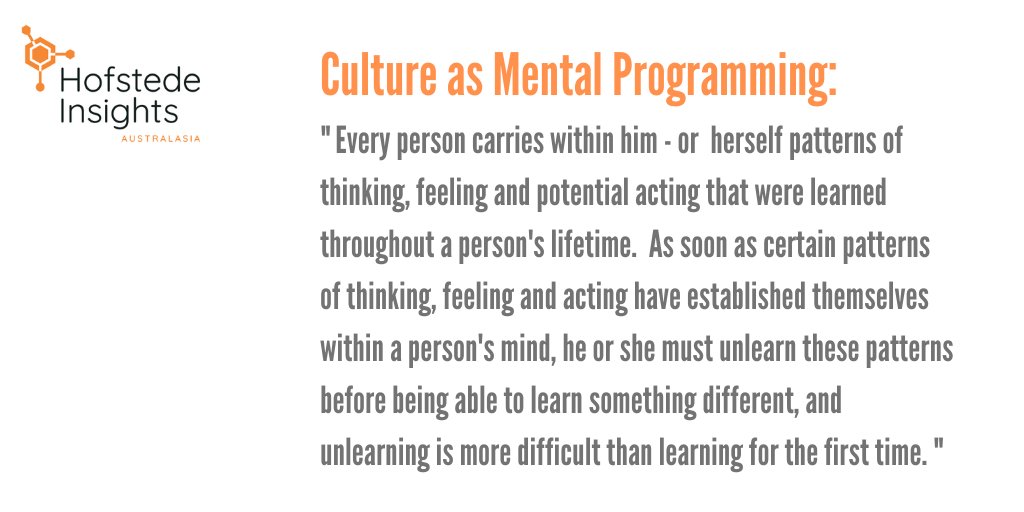 Hofstede_AUS's tweet photo. An excerpt from Cultures and Organizations that reminds us to be aware of the mental scripts we follow instinctively and sometimes without realising.

#theculturefactor https://t.co/FkA4iLYLcu