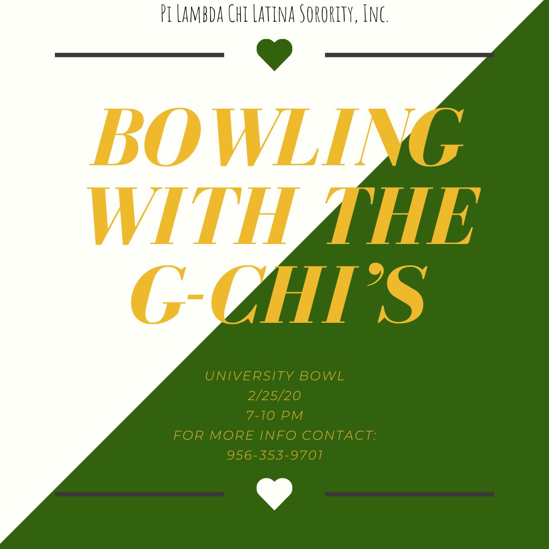 Pi Lambda Chi - Lambda Colony (@plclambda) on Twitter photo COME OUT FOR A NIGHT OF FUN WITH THE SISTERS 💛 
bring your A game ladies! 🎳 COME OUT FOR A NIGHT OF FUN WITH THE SISTERS 💛 
bring your A game ladies! 🎳