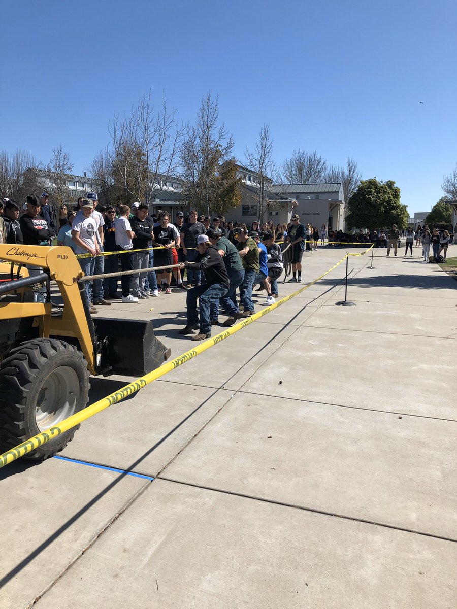 Tractor Pull today for the first lunch time activity of National FFA Week!! #FFAWeek