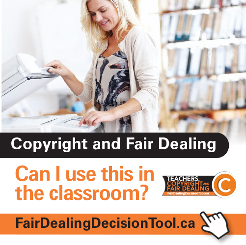 Fair Dealing Week continues!  Please take a look at fairdealingdecisiontool.ca and utilize this great site brought to you via the Council of Ministers of Education Canada!  Please retweet!  #fairdealing #fairdealingweek #mbed