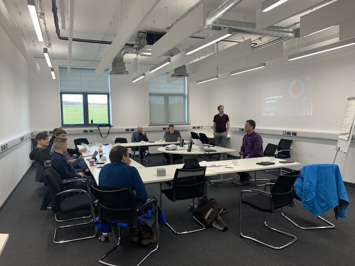 MenterMon's tweet photo. Welcomed staff from @DwrCymru to Ynys Môn @M_SParc today to introduce IoT and present all the projects ongoing in Ynys Môn and Gwynedd. Thanks to Geraint @MadrynFoods and Rob @95point2 for their contributions #YoIoT #Smartrural https://t.co/ovQPXGGQO3