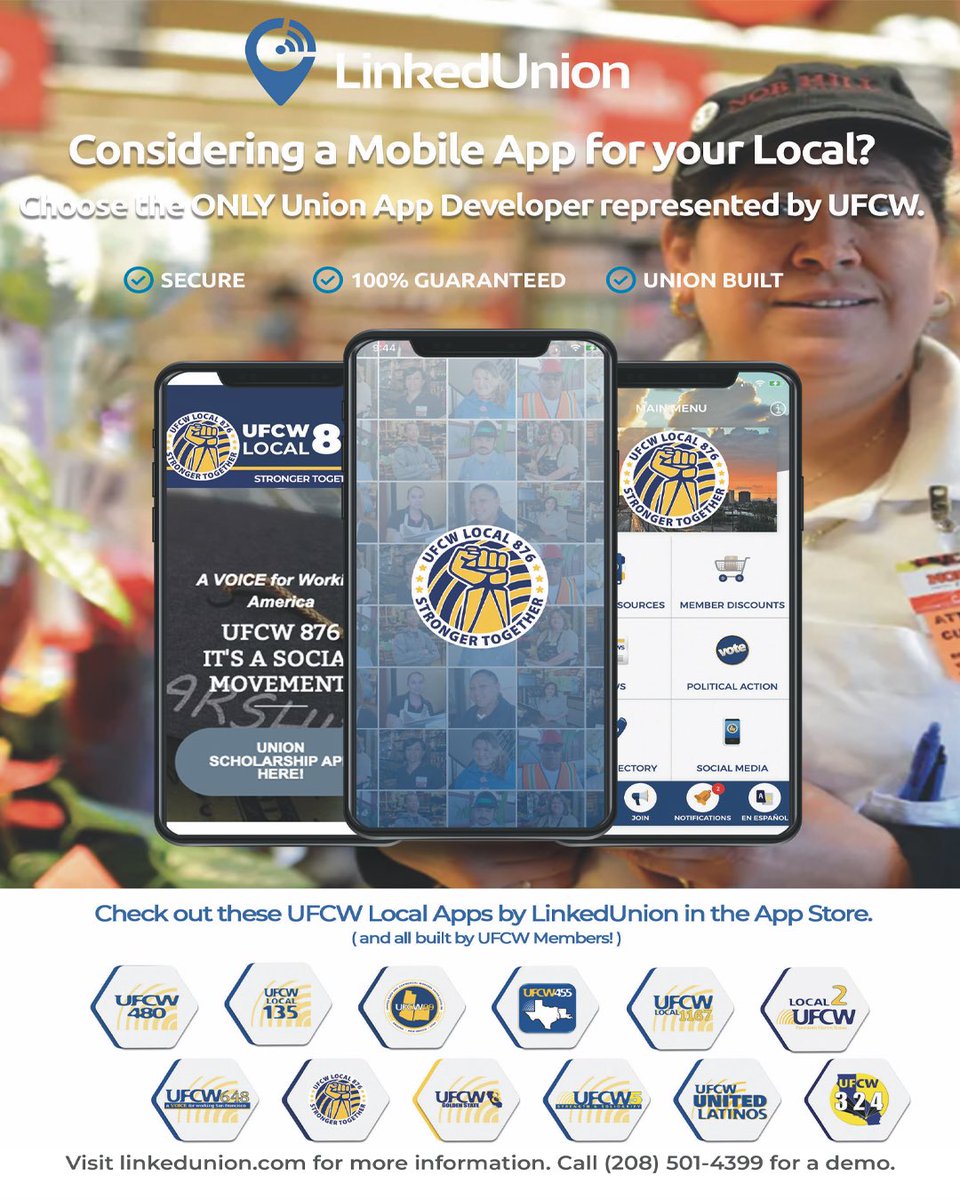 Calling at UFCW Presidents! Please share this flier and app with other UFCW locals/ those who aren't on board with us yet! Reach out to steve@linkedunion.com if you are interested in meeting with Steve Jones for a demo while he is in town! Thank you so much!