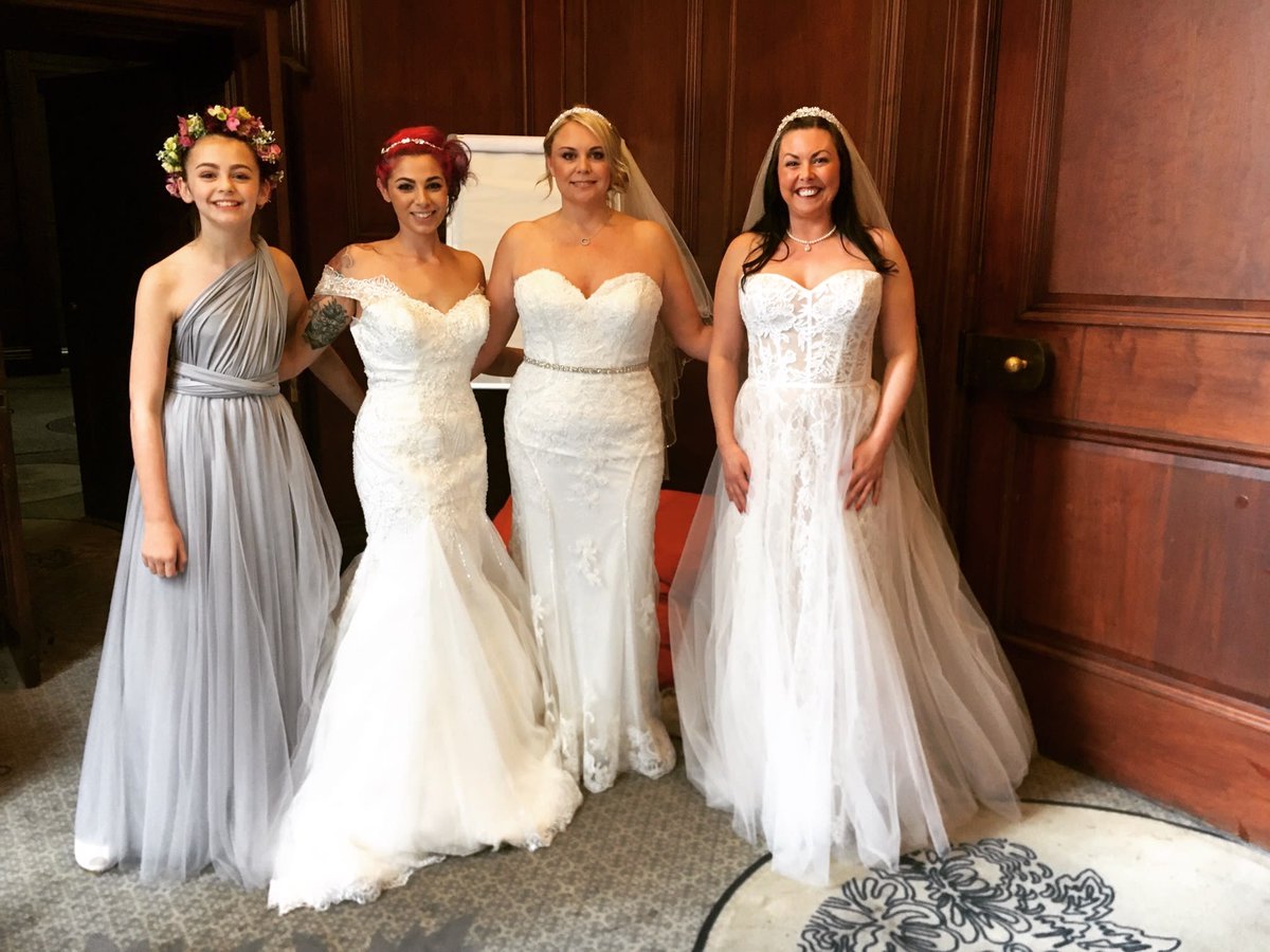 Our amazing models from today at <a href="/aloftliverpool/">Aloft Liverpool</a> wedding fair. 
A massive thank you we couldn’t of done it without you guys 🙌🏼
Gorgeous girls in gorgeous dresses 😍