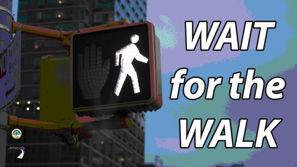 BurlCityPDNJ's tweet photo. It’s important for pedestrians to look both ways, but it’s equally important to wait for the WALK signal when crossing a roadway. #PedestrianSafety #JerseyDrives #WaitForTheWalk https://t.co/TYqJZjRJIN