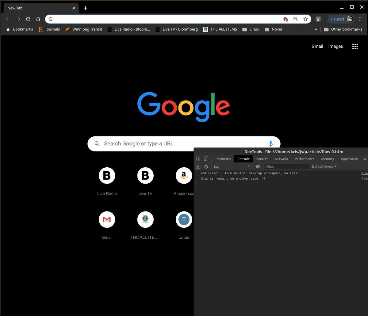 paxdriver's tweet photo. omfg... #todayIRealized chrome's console can not only float on another display, but also refresh a page using shortcuts! Pin to front and it'll stay on top even across workspaces.
ALT+prtScn even captures just the console's overlap! #Linux is just brilliant. #webdevdiaries https://t.co/j1OfX9tHFh