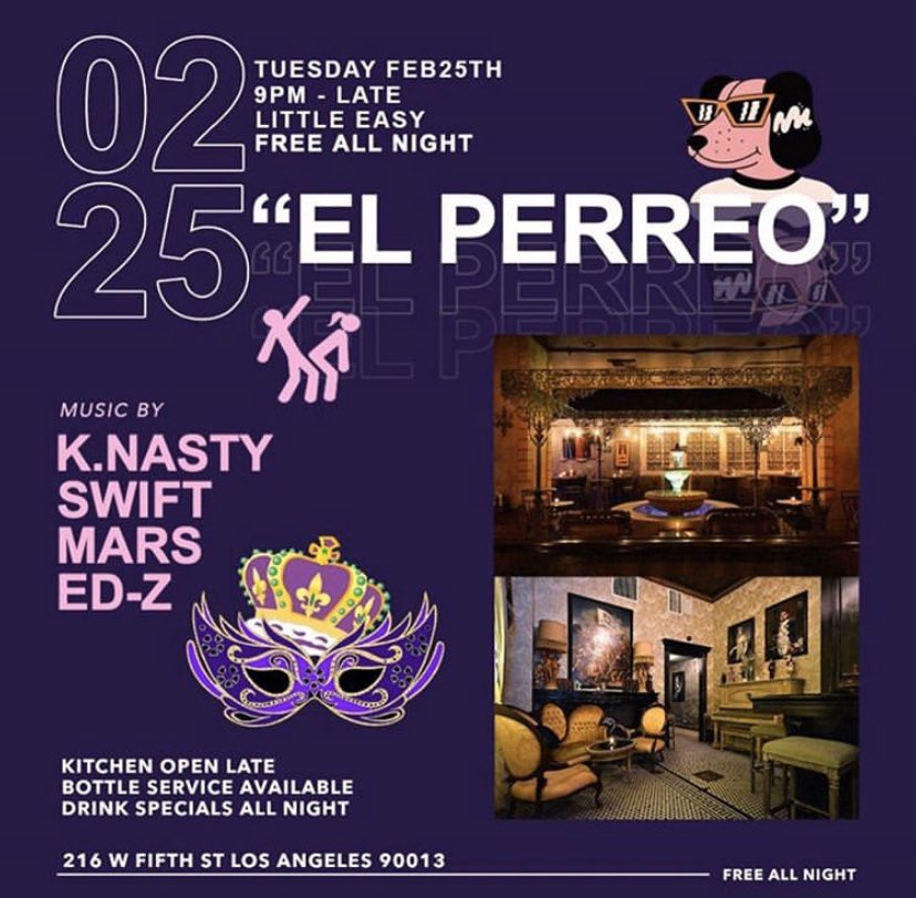 droxxla's tweet photo. What better place to celebrate Fat Tuesday than at a bar themed after NOLA, meet me @ The Little Easy for El Perreo tonight 🐕 #NoCoverAllNight 🥳 https://t.co/LUyRy2BmqW