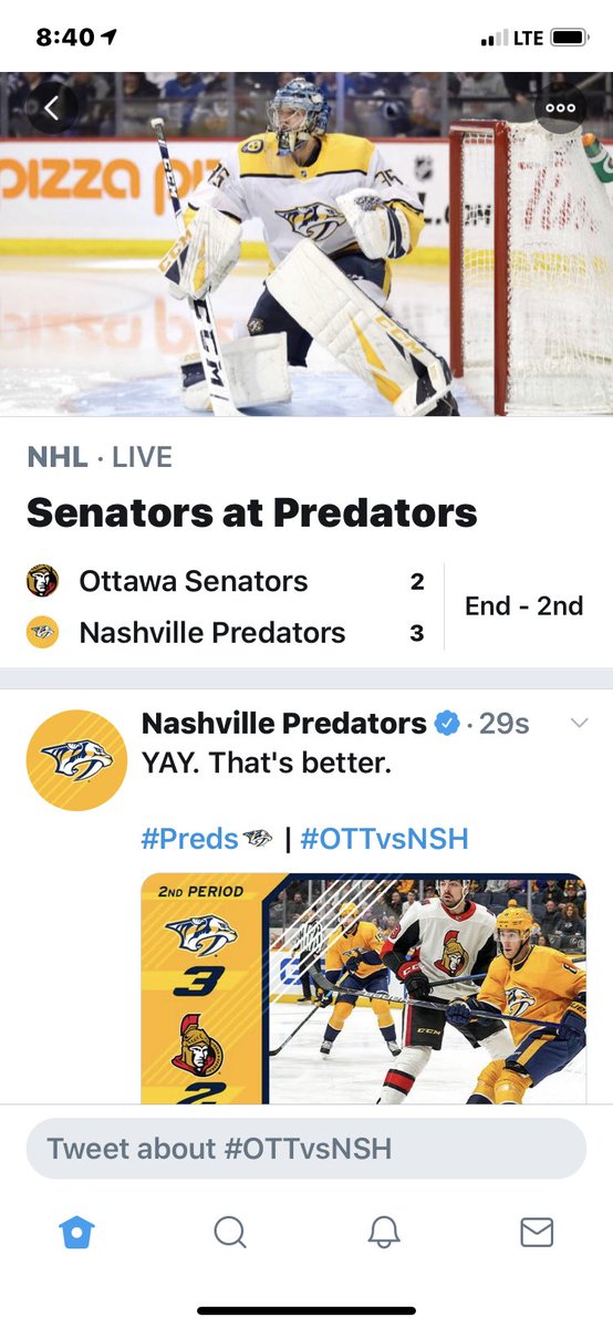 Predxican98's tweet image. Whhhuuuut how did  #Preds survive the 2nd Period ??!! 🧐 not only avoiding catastrophe but scoring two goals !! 🤔 is the curse lifted ? 🤨 are the Hockey Gods finally smiling upon us ??!! #SoManyQuestions 💛Go #Preds 💛Go #Preds 💛Go #Preds