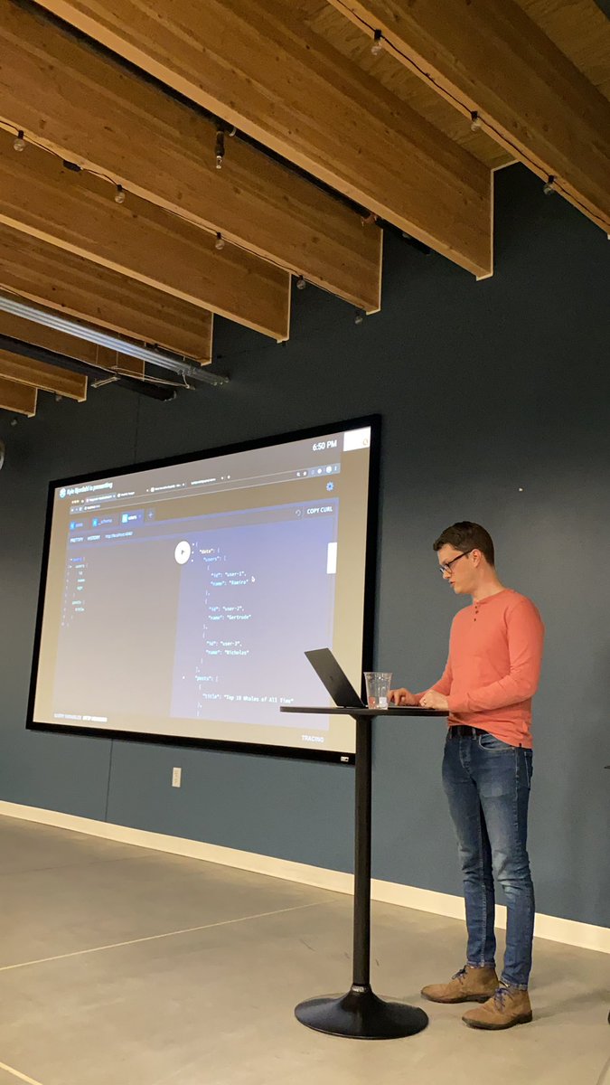 blovedev's tweet image. Kyle Bjordahl is teaching us at @AngularPortland about #graphql with @angular