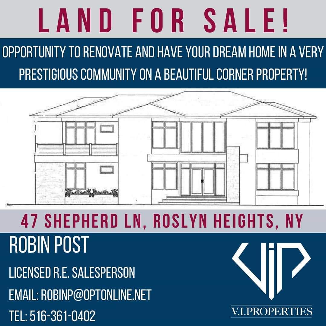 robinfpost's tweet image. LAND FOR SALE!!
47 Shepherd Ln, Roslyn Heights, NY.
''BUILD YOUR DREAM HOME'' 🏡
CALL OR TEXT ROBIN POST 516-361-0402

OR VISIT OUR WEB SITE:
robinfpost.vipropertiesny.com/featured-lis

#NEWYORKREALTOR #FEBRUARY2020 #NEWYORKCITY #LIREALTOR #MDLLI #LUXURYHOMES #NASSAUCOUNTY #NEWCONSTRUCTION