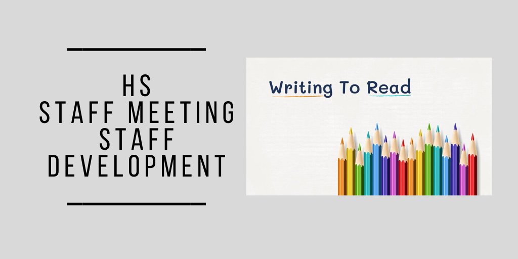 STMATeachLearn's tweet photo. Ms. Devine and Ms. Ness-Deden presented at the High School Staff Meeting.  Staff will focus on using Writing to Learn strategies in all classrooms.  Great staff development and collaboration happening!!  #knightspride https://t.co/JWpMtRLXGM