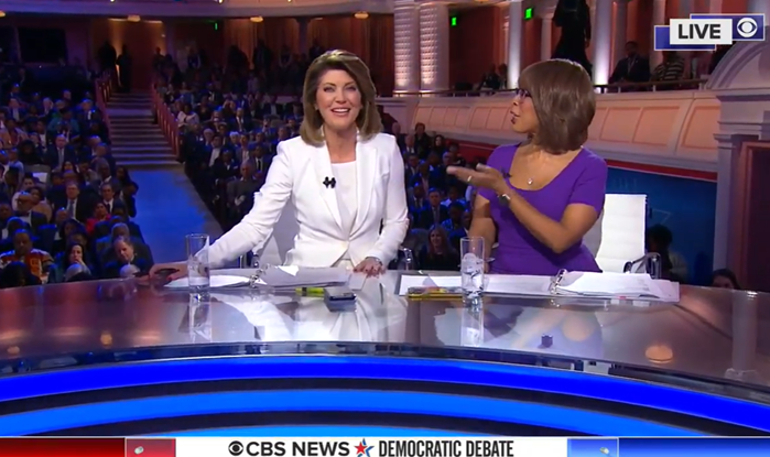 TajMarie17's tweet photo. Why the h*ll did they need to take a break only to end the show? Gail King is really living up to her new hashtag name #FailKing. #DemDebate, #DemocraticDebates, #SouthCarolinaDebate https://t.co/KfV11uaXpN