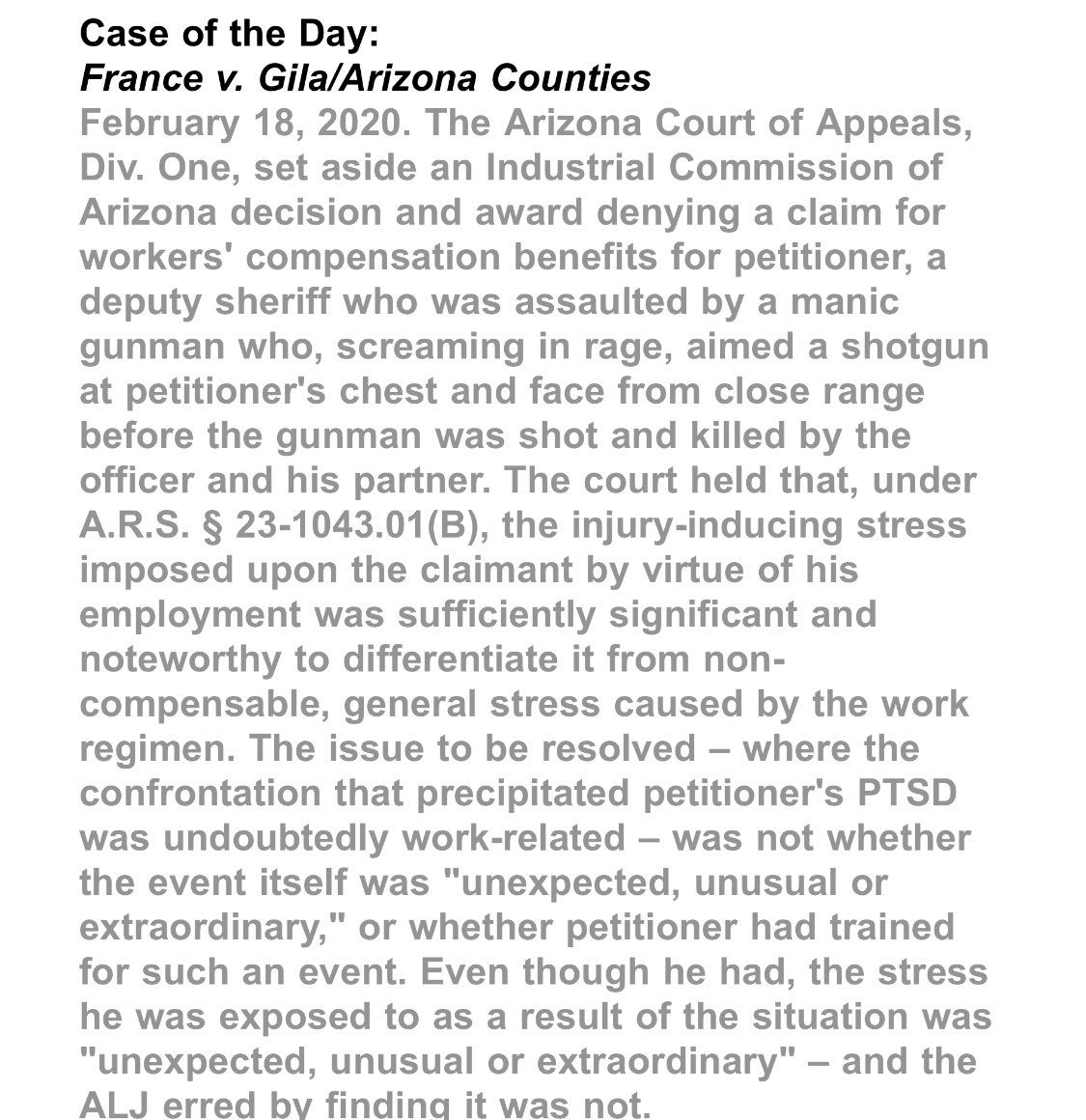 charshaff's tweet photo. Thank you @azatty for including this important court ruling in your Daily 5. #WorkersComp #PTSD #AZFirst #ArizonaAttorney #ArizonaWorkComp #AZAttorney https://t.co/Xx0KoFyBKR https://t.co/4pbvhB8Ngn