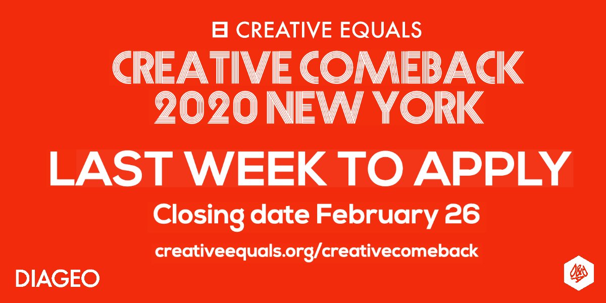 LAST CHANCE! Calling all #NYC #creatives: this is your time. The #CreativeComeback applications are closing tomorrow February 26. This FREE program starts late March. Apply now: ow.ly/keXM50yvWRV #talent #creatives #NewYork #caregivers