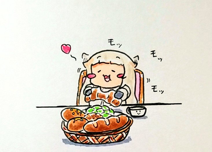 Sam Miyabinayuu ご飯食べてるイラストが相変わらず可愛いです Twitter