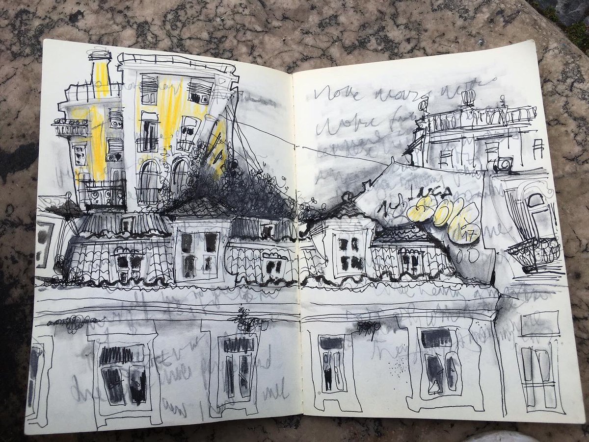 Lisbon rooftops. #Lisbon #Lisboa #Portugal #urbansketchers #urbansketching #andreajoseph