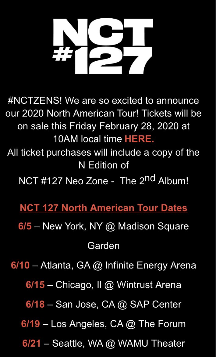 Nct American Tour Dates - Luv Kpop