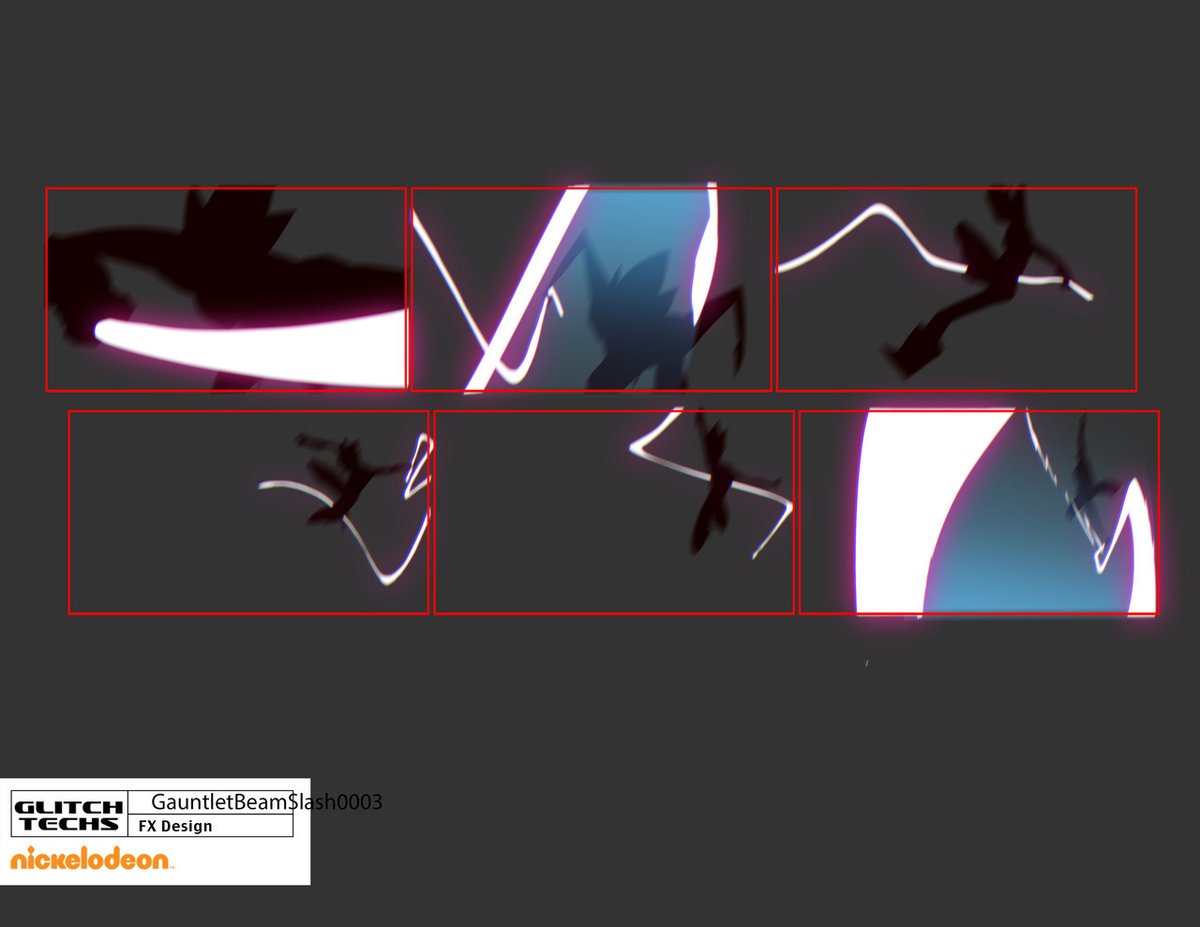 Part1: 
I was the Lead FX Designer for Glitch Techs! This involved pixels, zaps, color, glows, transformations, shines, etcccc! The multiple "poses" for FX designs were critical for the show and I was so amazed at the beautiful job our studios did animating them!