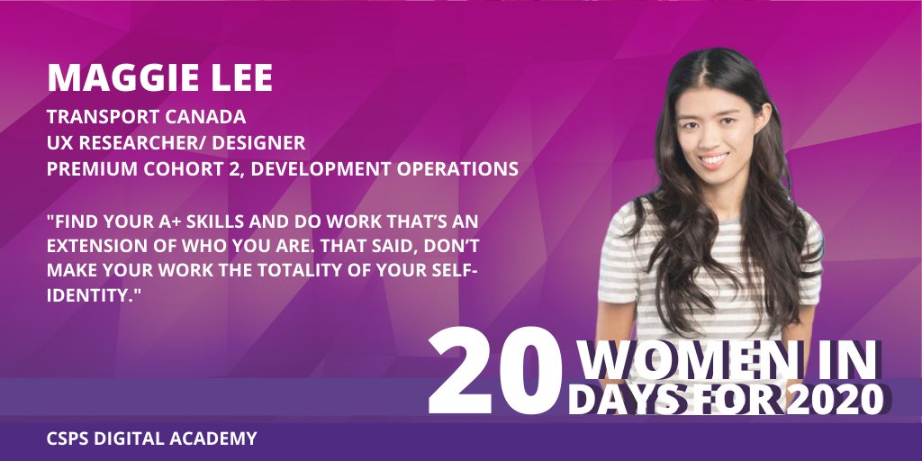 DigiAcademyCAN's tweet photo. What is #DevOps? For @leemaggiemk, #PremiumC2 graduate, it was an opportunity to expand her #GCDigital skills. Maggie learned to write scripts; understand the nuances of Open Source Software; and, to build and deploy pipelines. #IWD20in20 #GC https://t.co/A7OVLDxAQr