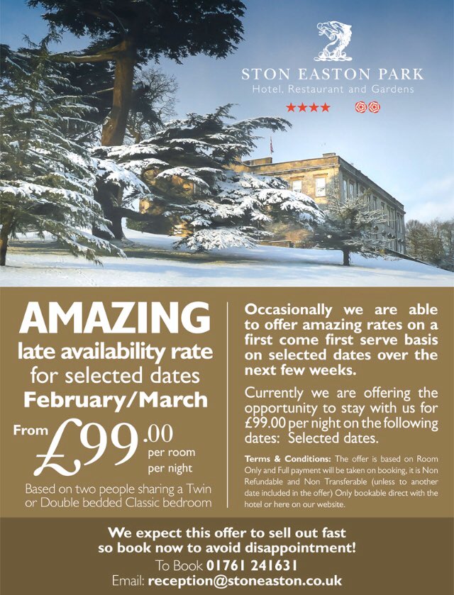 Late availability on selected dates this February and March #countryhouse #lateescape #cityescape #dogfriendly #treatyourself #break #mytelegraph #vouchers #dontmissout