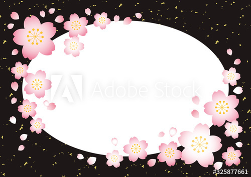 中居さちこ Twitterissa 桜フレーム 和風黒 T Co Lto1r5tx6a Adobestock ストック ストックイラスト Stockillustration イラスト Illustration 桜 桜素材 桜フレーム