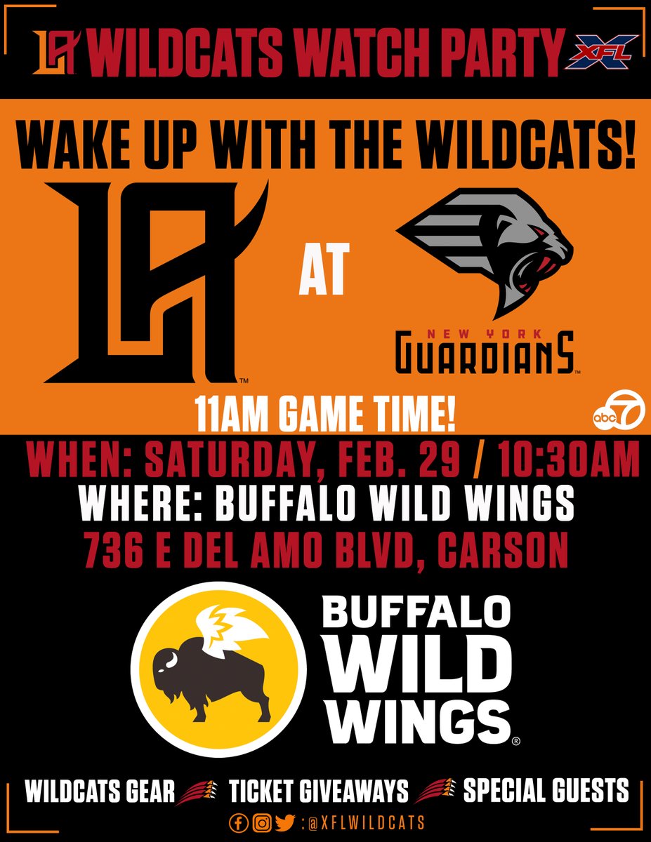 UFLWildcats's tweet image. ⏰Spend your Saturday morning with the Wildcats ⏰

@BWWings in Carson is hosting our next Watch Party ⤵

#TheWildcatWay