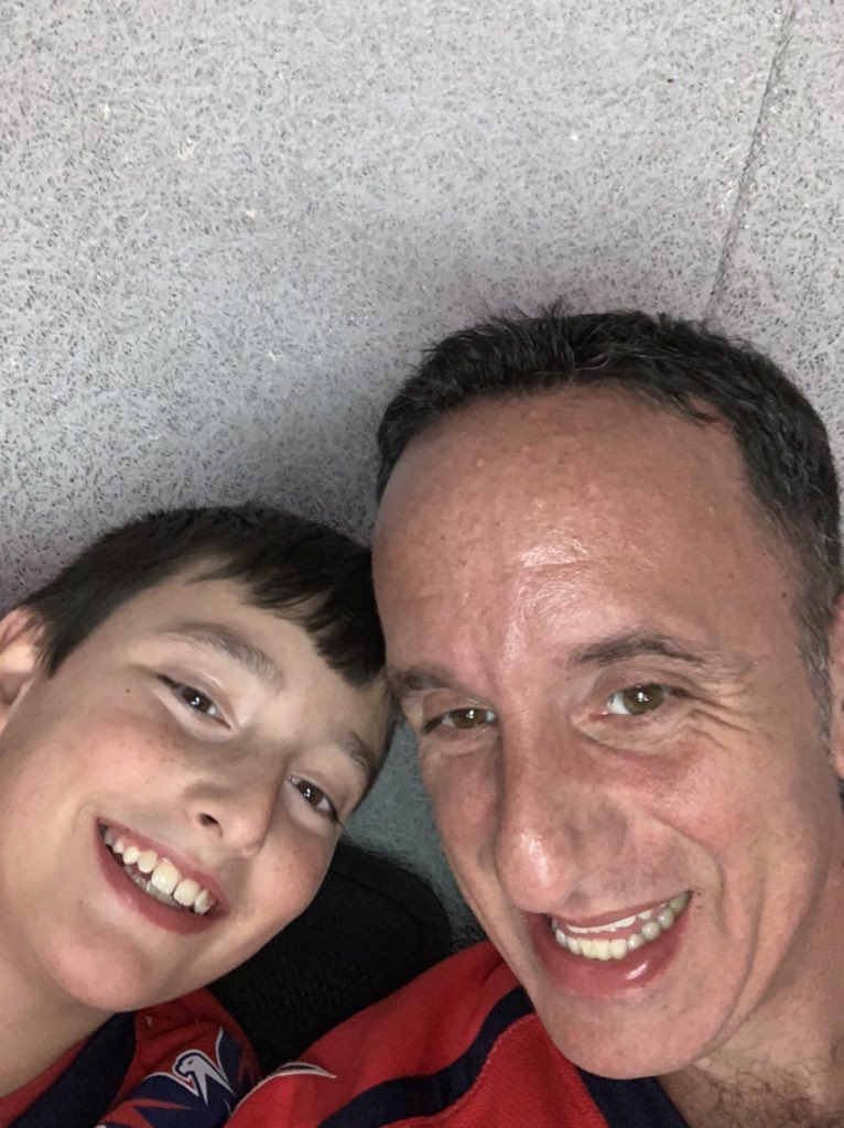 RSForman's tweet image. At the Caps game for my birthday (what an awesome gift from my kids). Go Caps!! #RockTheRed #Capitals