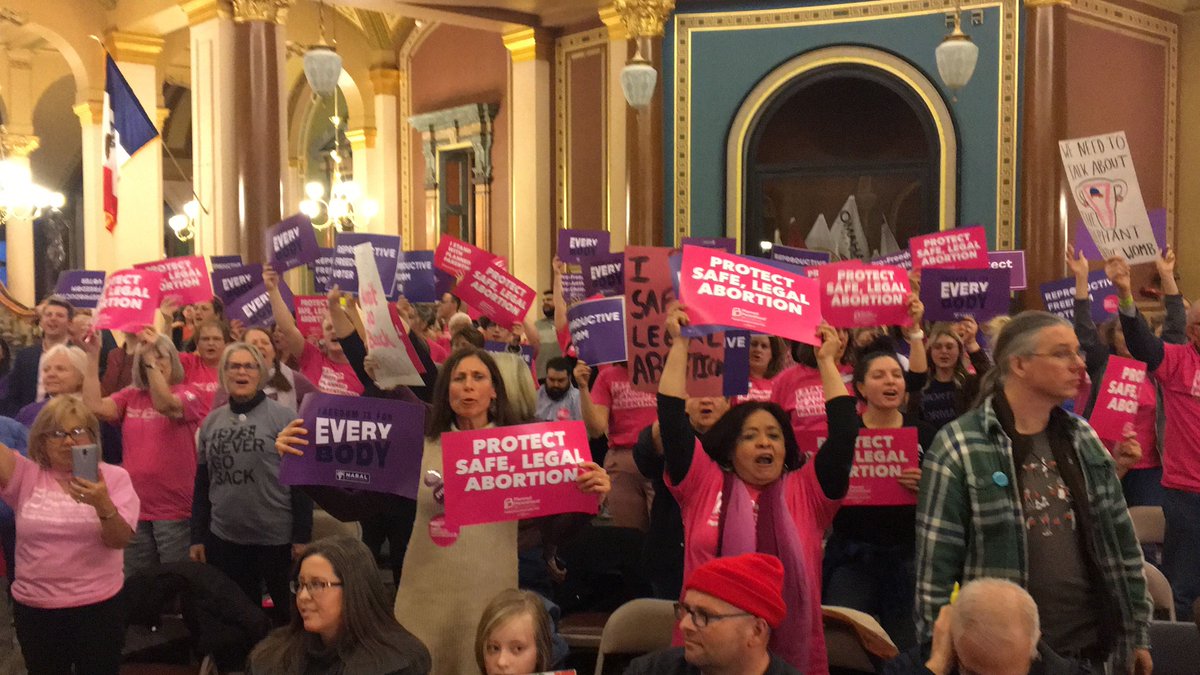 NARALIowa's tweet photo. We’re Packing the Routunda of the Iowa Statehouse — because reproductive freedom is for every body! https://t.co/NTne4dYafn