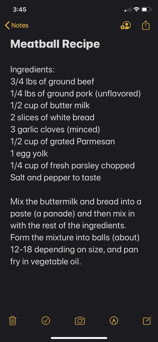 ShutUpAmanda's tweet image. I’ve never typed out my own recipe before, but after trying a billion different recipes myself  this is my family’s favorite and a take on the America’s Test Kitchen version.

The secret is the panade, it makes the texture perfect.

Pics soon.

#MandaMakesDinner
#SpaghettiNight