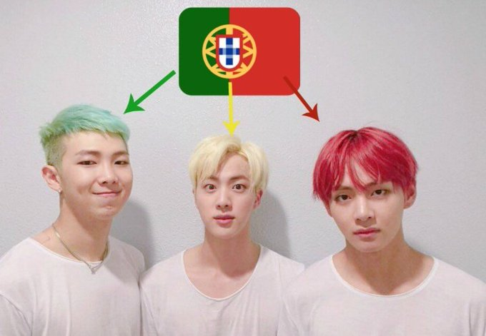 MinYoongiPT's tweet photo. FACTOS os quais provam que BTS querem vir a PORTUGAL!

1. O dia em que o Namjoon , Jin e taehyung fizeram homenagem a Portugal!
2. Yoongi e o Jhope sentido o melhor hino do mundo!
3. o dia em que o Namjoon diz "HELLO PORTUGAL" 
4. Por ultimo e menos importante o dia em que o JK + https://t.co/Puu2b30TJT