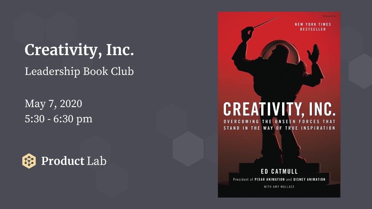 The next book we'll be reading in our Product Leadership Book Club series is Creativity, Inc. Pick up the book today and join our discussion! #yyc #yyctech

meetup.com/product-lab-yy…