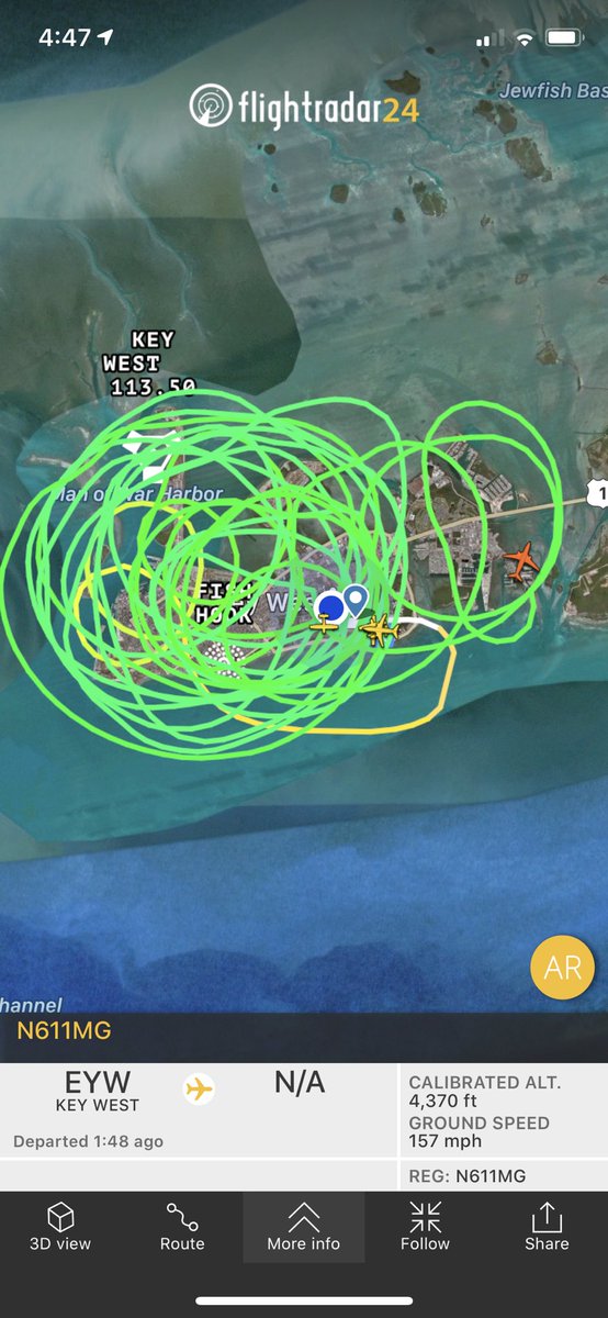 Hey <a href="/EYW_KWIA/">KeyWestInternational</a> any idea what this guy was up to today? <a href="/flightradar24/">Flightradar24</a> #keywest #aviation