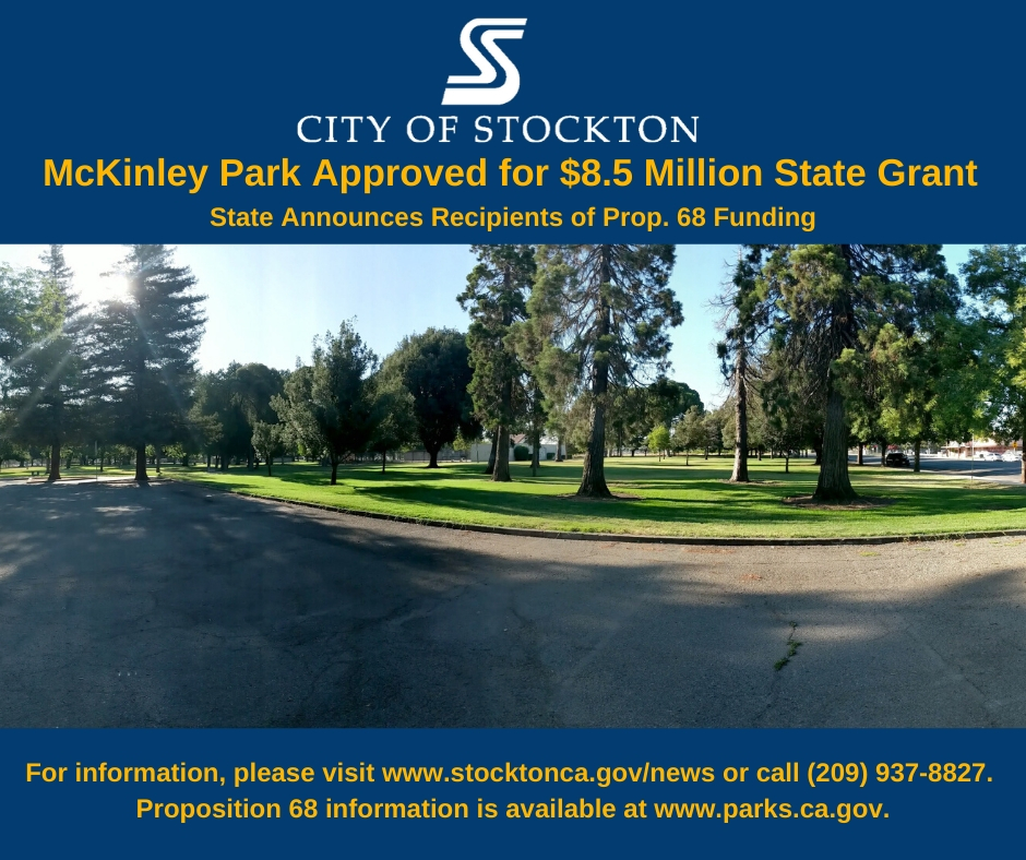 It pays to dream big. Stockton’s McKinley Park has been approved for a grant of $8.5 million in State Parks Prop 68 funding.

For more info... stocktongov.com/files/News_202…