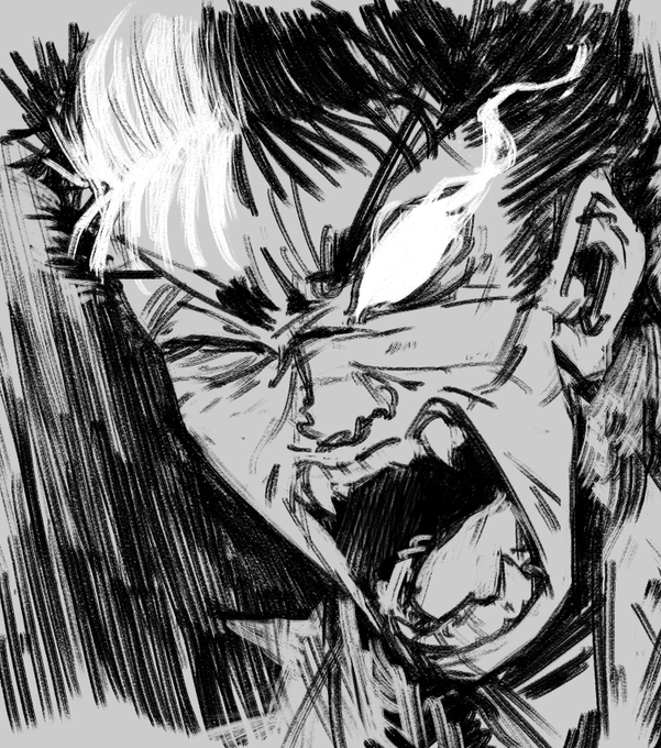 Tried drawing my man guts as a warm up 