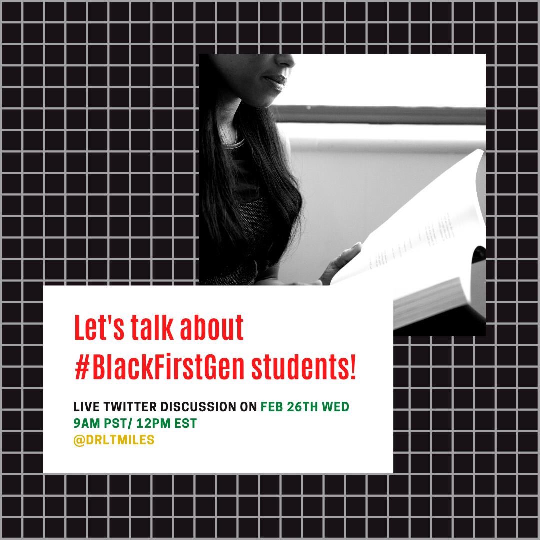 DrLTMiles's tweet image. .@compton_college We hope that you can join this important conversation and spread the word about #BlackFirstGen students. 💪🏾