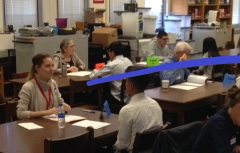 SunsetLibrary's tweet image. Academy of Health Sciences students participate in mock interviews!