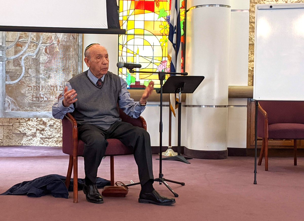 Holocaust survivor David Lenga, gave his testimony to 8th graders &amp; closed with words of wisdom, "You cannot afford to be complacent in the face of evil; you cannot afford to be indifferent in the face of evil, because indifference and apathy allows evil to raise its ugly head."