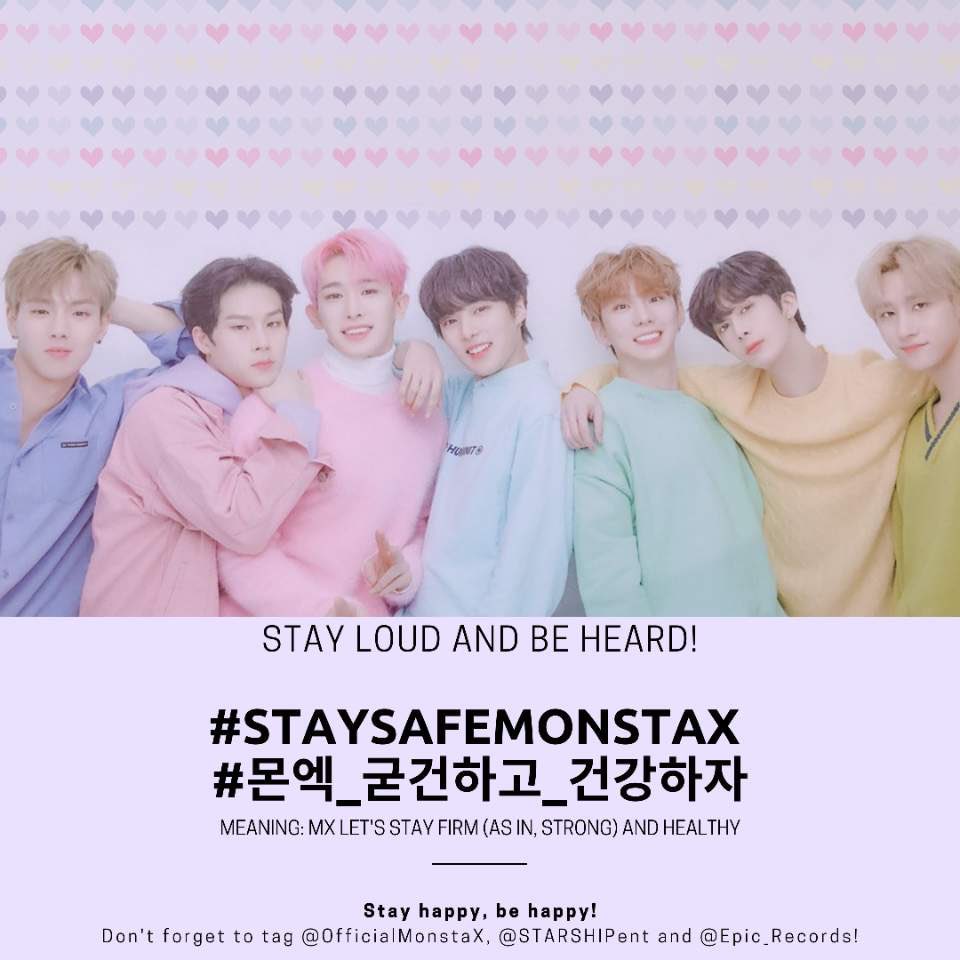 2020022612am KST onwards216th Hashtags @OfficialMonstaX  @STARSHIPent  @Epic_Records  #StaySafeMonstaX  #몬엑_굳건하고_건강하자423 official protest Hashtags