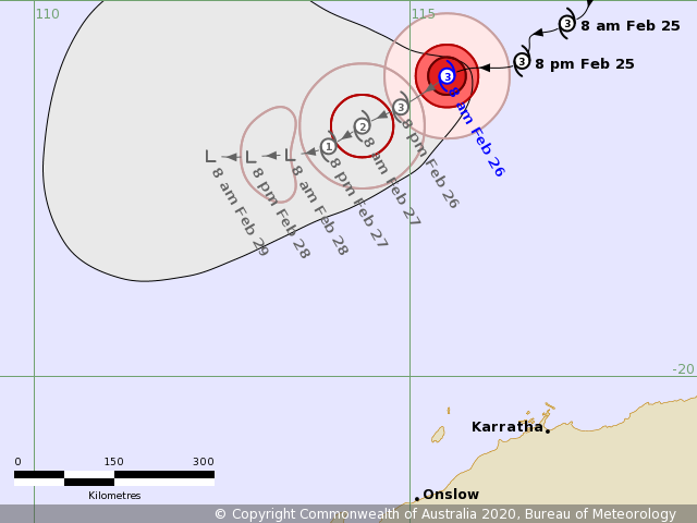 BOM_WA's tweet photo. Ferdinand is a severe category 3 tropical cyclone, located well off the WA coast. Ferdinand will move slowly towards the west southwest over the next few days, remaining well north of the WA mainland. #CycloneFerdinand https://t.co/B1MVXBYXhh https://t.co/7kZPALTeIA