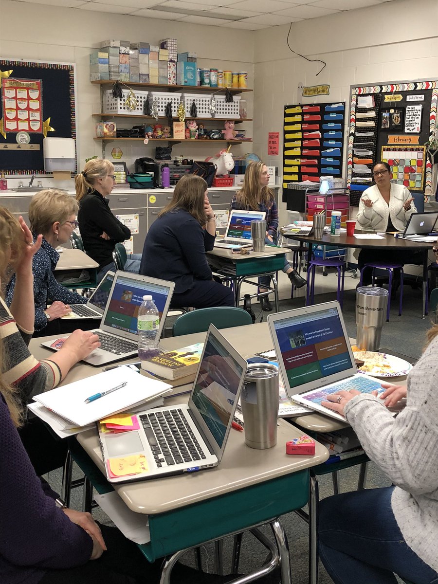 MEvans4th's tweet photo. Proud and appreciative of our amazing @north_chatham DLT members who led differentiated digital break out PD sessions at our staff meeting today. We can learn so much from our colleagues! #celebrateNCE #ccsignite @EwebsterWebster @mrsteague1221 @WoodsAllStars @katesgen https://t.co/W1uDKqFWmz