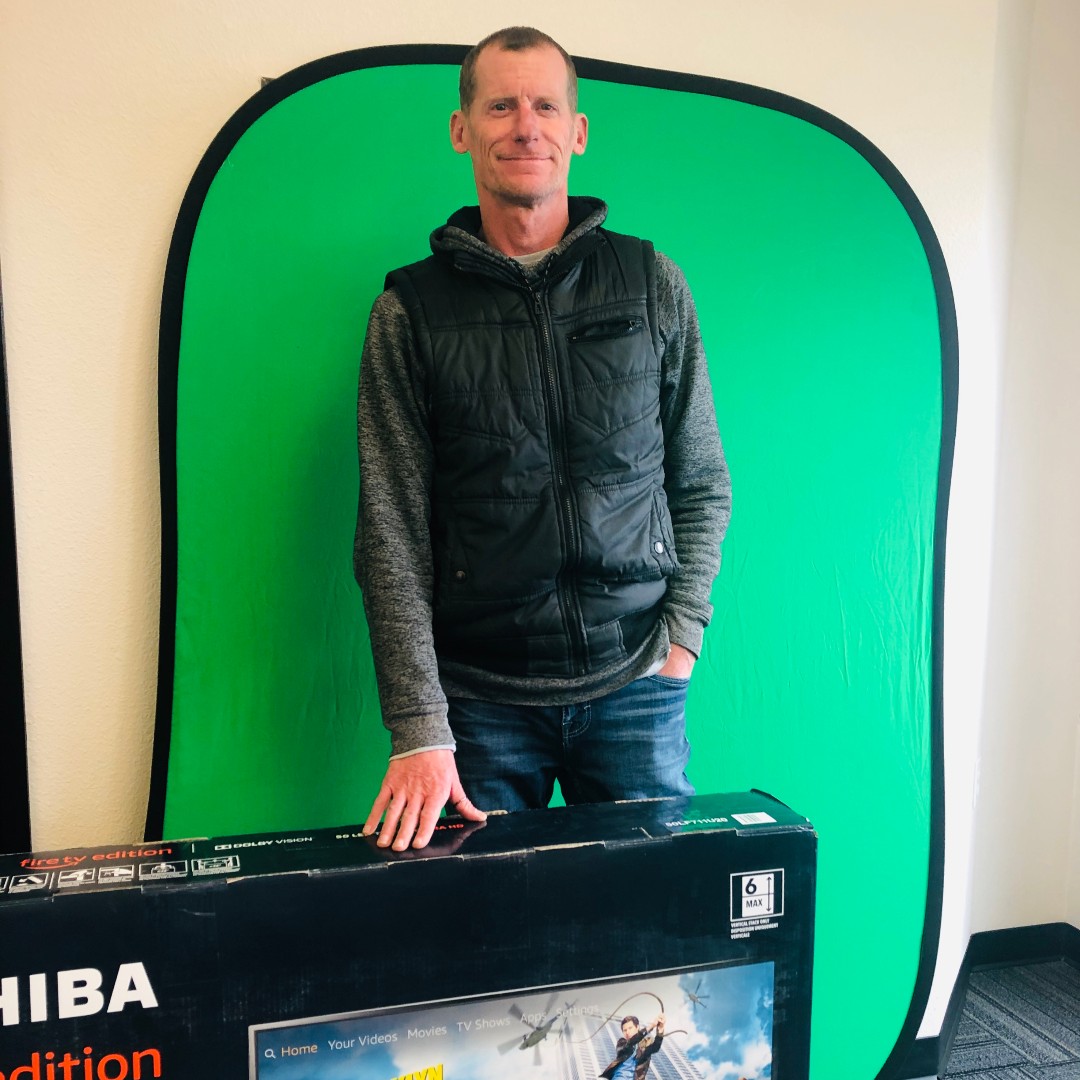 🎉Congratulations Sean on winning a sweet Toshiba TV! Thanks for joining us at the McCurley 18th Annual Presidents' Day Sale-A-Bration at Columbia park. 📺