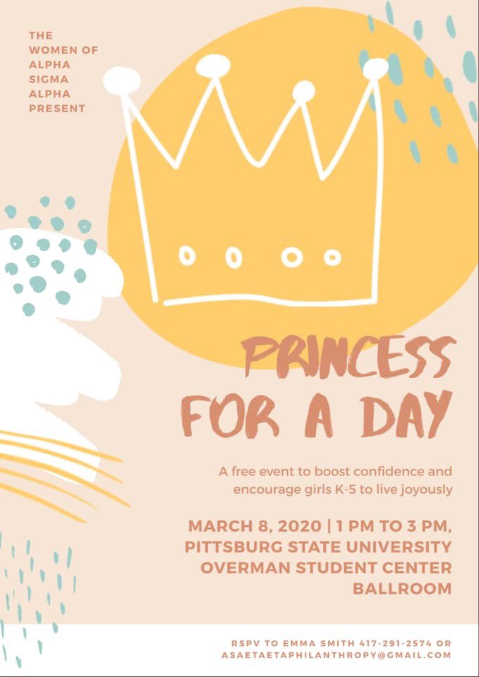 Alpha Sigma Alpha invites all the young girls in K-5th grade for a fun filled and confidence building day with us! Contact Emma Smith with any questions!! 💛
