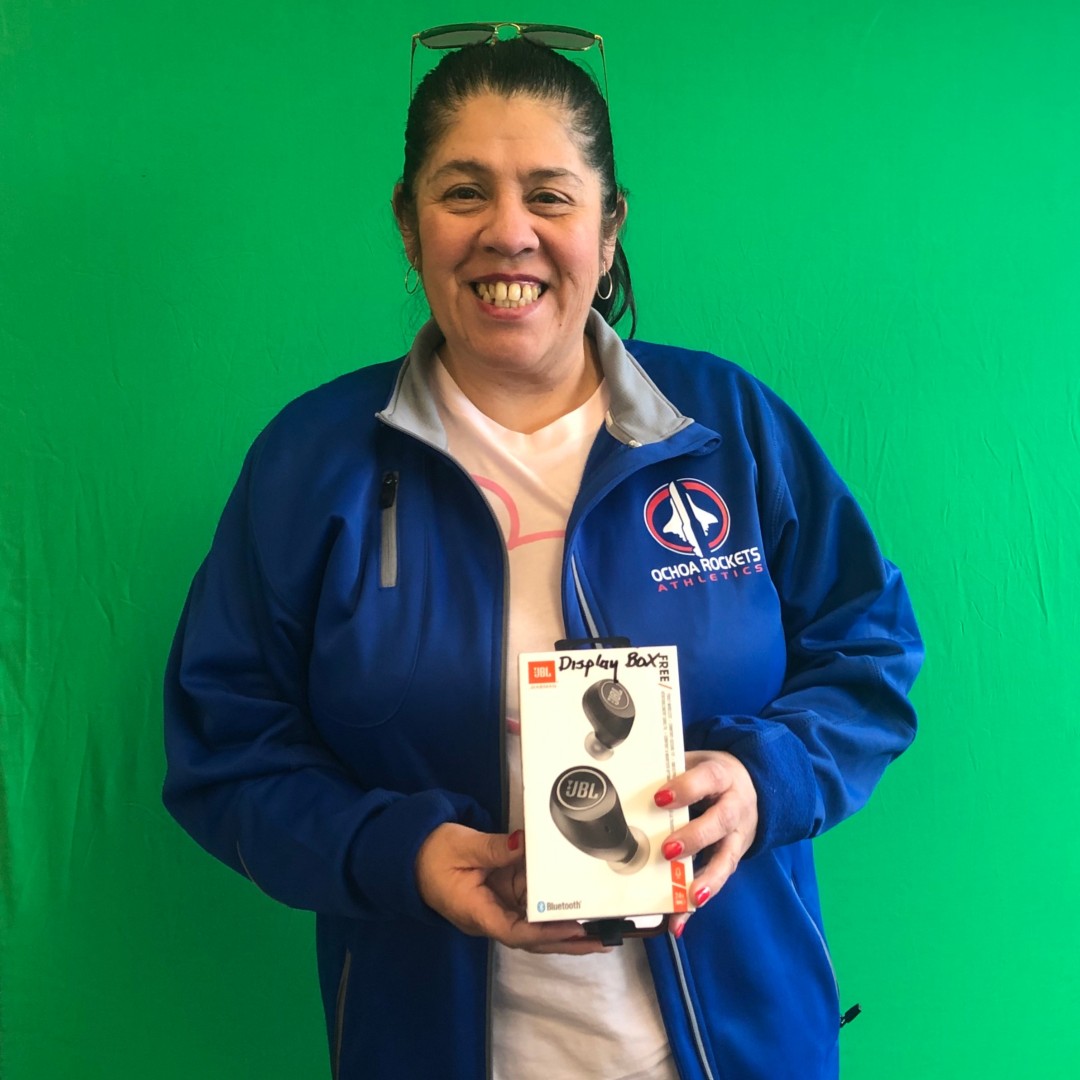 🎉Jackie thank you for joining us at the Presidents' Day Event at Columbia Park! She won a great pair of wireless earbuds.🎧 Another awesome winner!