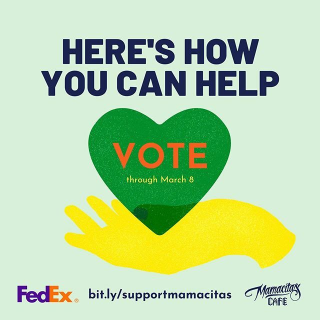 It’s voting season and Mamacitas needs your help! We are eligible for $50k through an exciting competition with @fedex. Now through March 8th, you can vote once every 24 hours to support your local Mamacitas and help us get access to funds that are vital… ift.tt/2ThOAJA