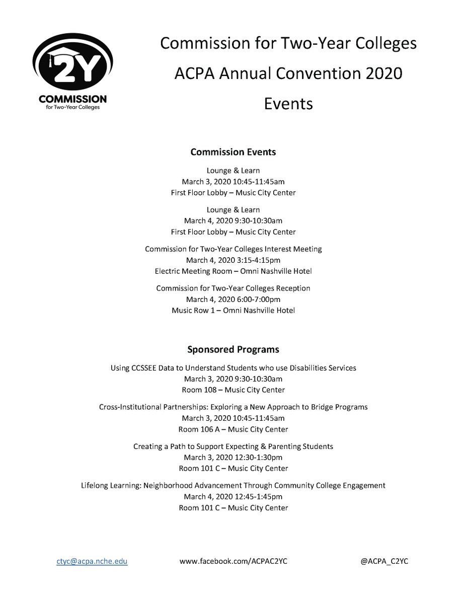 Check out the events for <a href="/ACPA_C2YC/">ACPA C2YC</a>  for #ACPA20 <a href="/ACPA/">ACPA</a>